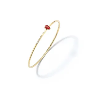 Bremer Jewelry Bangle Ruby Gemstone Bracelet in 18K Yellow Gold (0.60ctw) Total Mixes