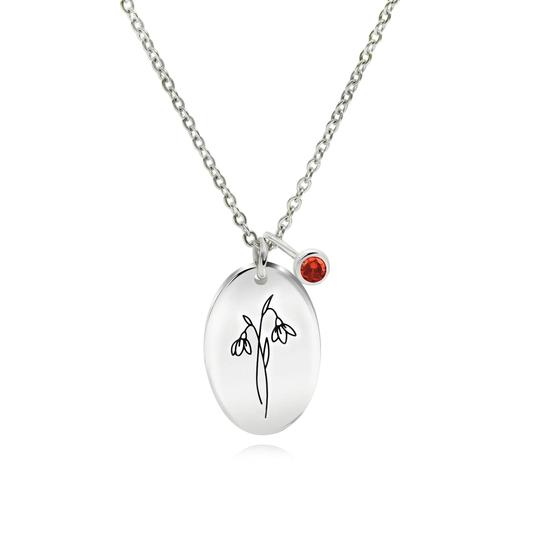 Luxury Touch Versatile Piece January Birth Flower Snow Drop Necklace - Personalized Floral Gift for Women