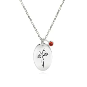 Luxury Touch Versatile Piece January Birth Flower Snow Drop Necklace - Personalized Floral Gift for Women