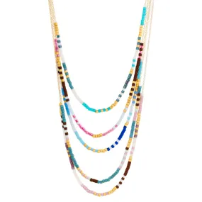 Japanese Microbead Necklaces - 14k Gold Chain Distinct Accent Contemporary Feature