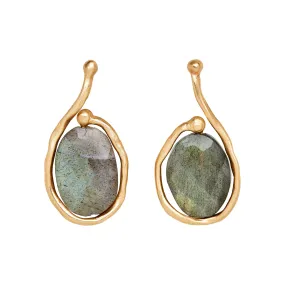 Saturn Labradorite Bronze Earring - Labradorite   Bronze Chic Glance
