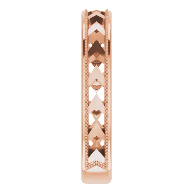 Secure Piece Senior Gift 14K Rose Geometric Stackable Ring
