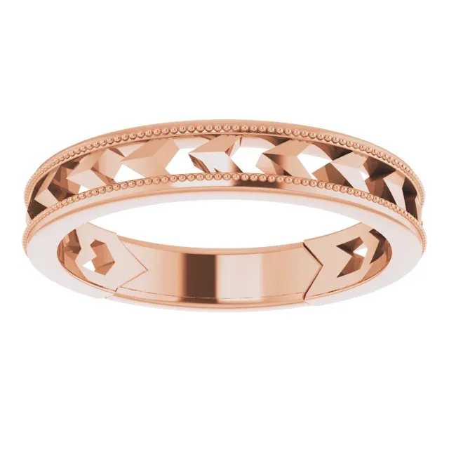 14K Rose Geometric Stackable Ring Bold Art Daily Wear