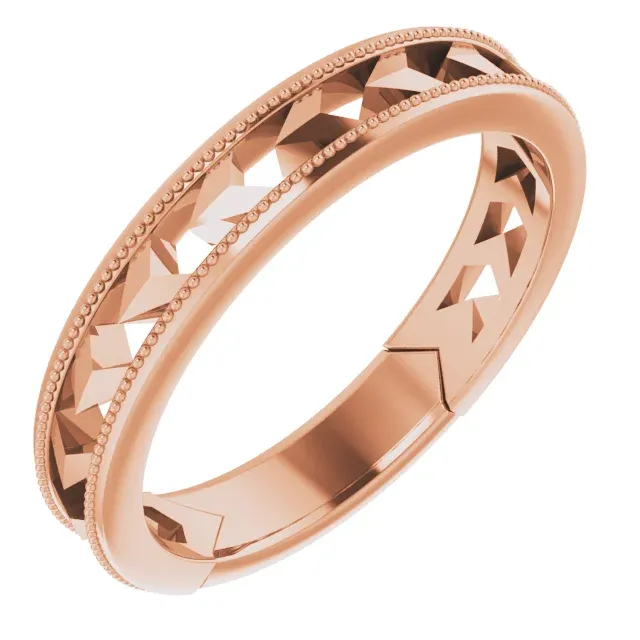 Vibrant Touch 14K Rose Geometric Stackable Ring
