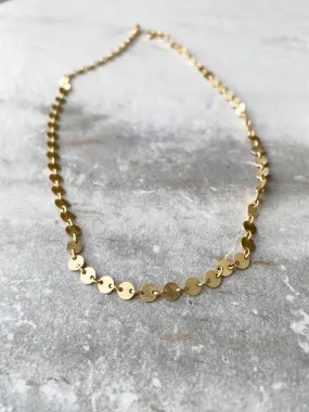 Special Moment Olive Gold Circle Choker