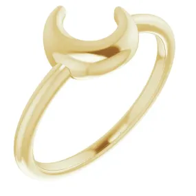 Celebration Jewelry Luxurious design 14K Yellow Crescent Moon Ring