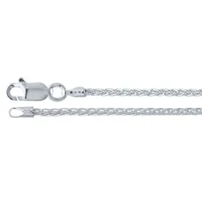 Sterling Silver 1.6mm Round Wheat Chain - 20" Lush Accent Event Glow