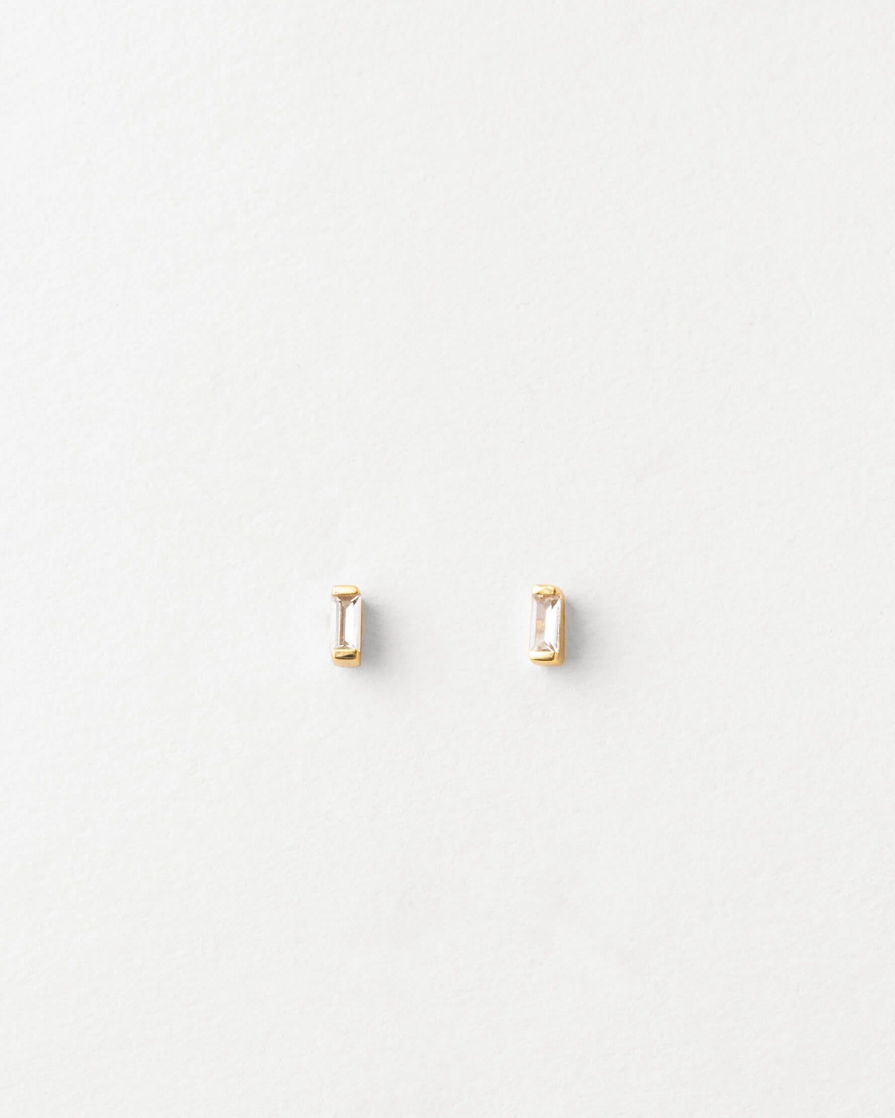 Deco White Sapphire Studs Monochrome Fit Cool Accent