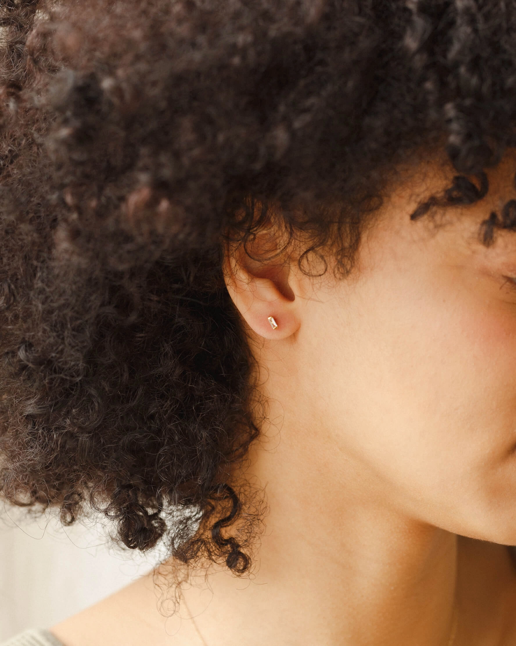 Impressive Finish Deco White Sapphire Studs