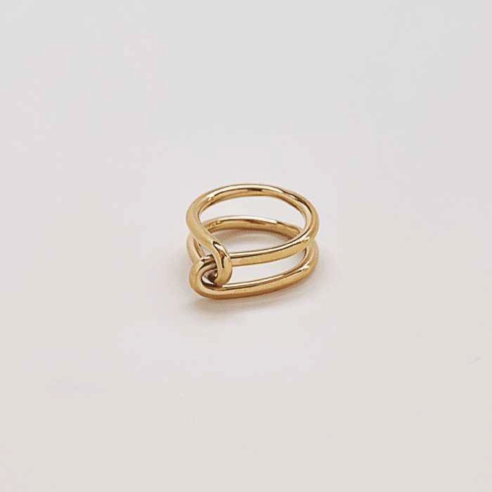 Subtle Detail Contemporary Detail Best Seller - Gold Double Knot Ring