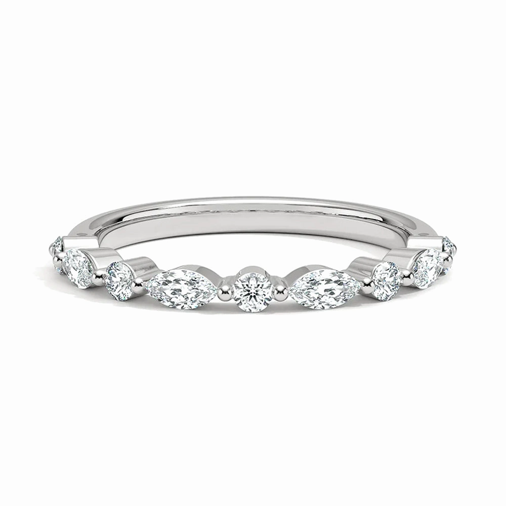 Distinct Accent Celestial Embrace Half Eternity Lab Grown Diamond Ring