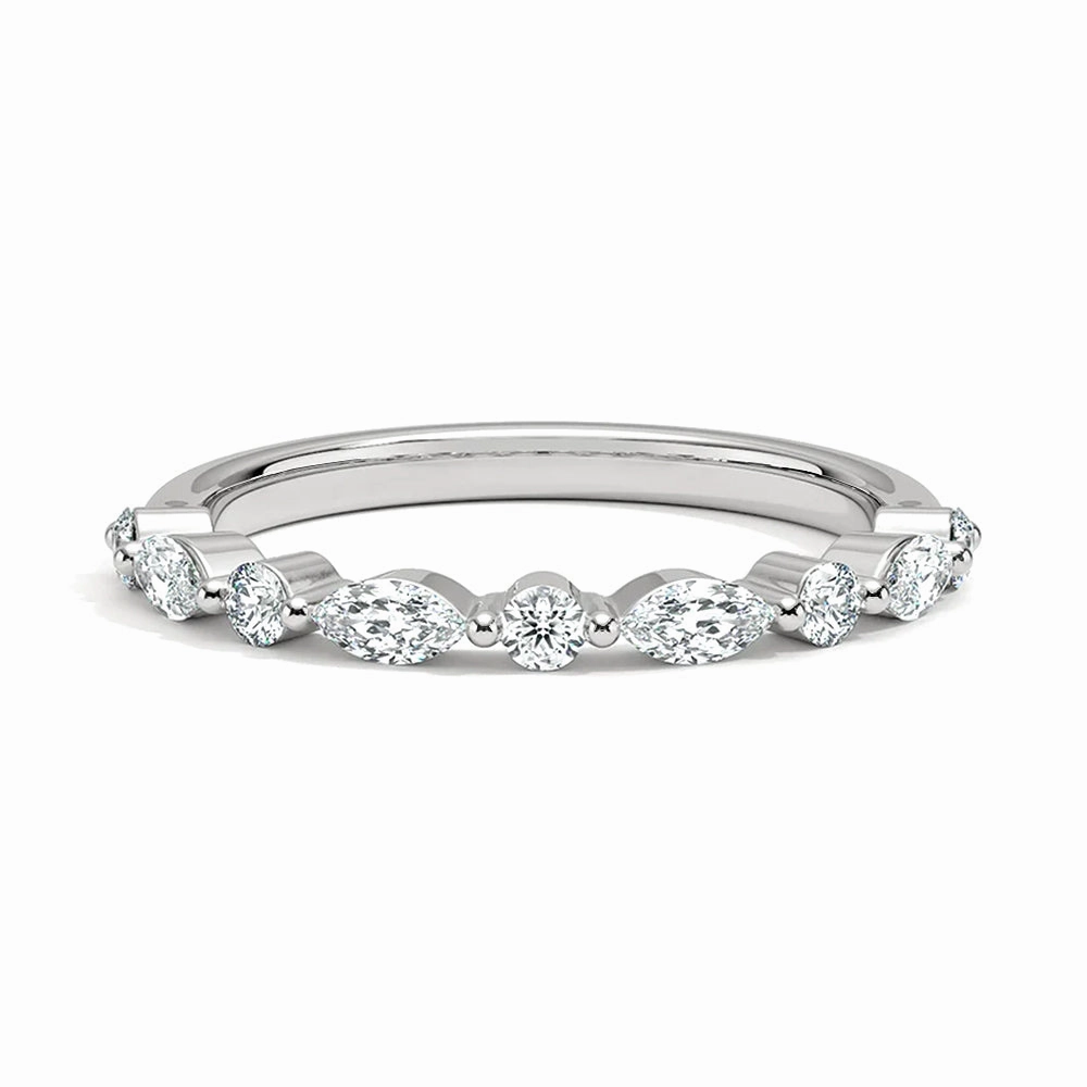 Sophisticated Edge Celestial Embrace Half Eternity Lab Grown Diamond Ring