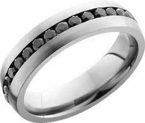Cobalt chrome 6mm domed band with Channel-set black diamonds Refined Spark Unique Style