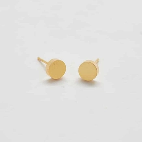 Fashion Fit Effortless Piece Gold Round Flat Stud Earrings