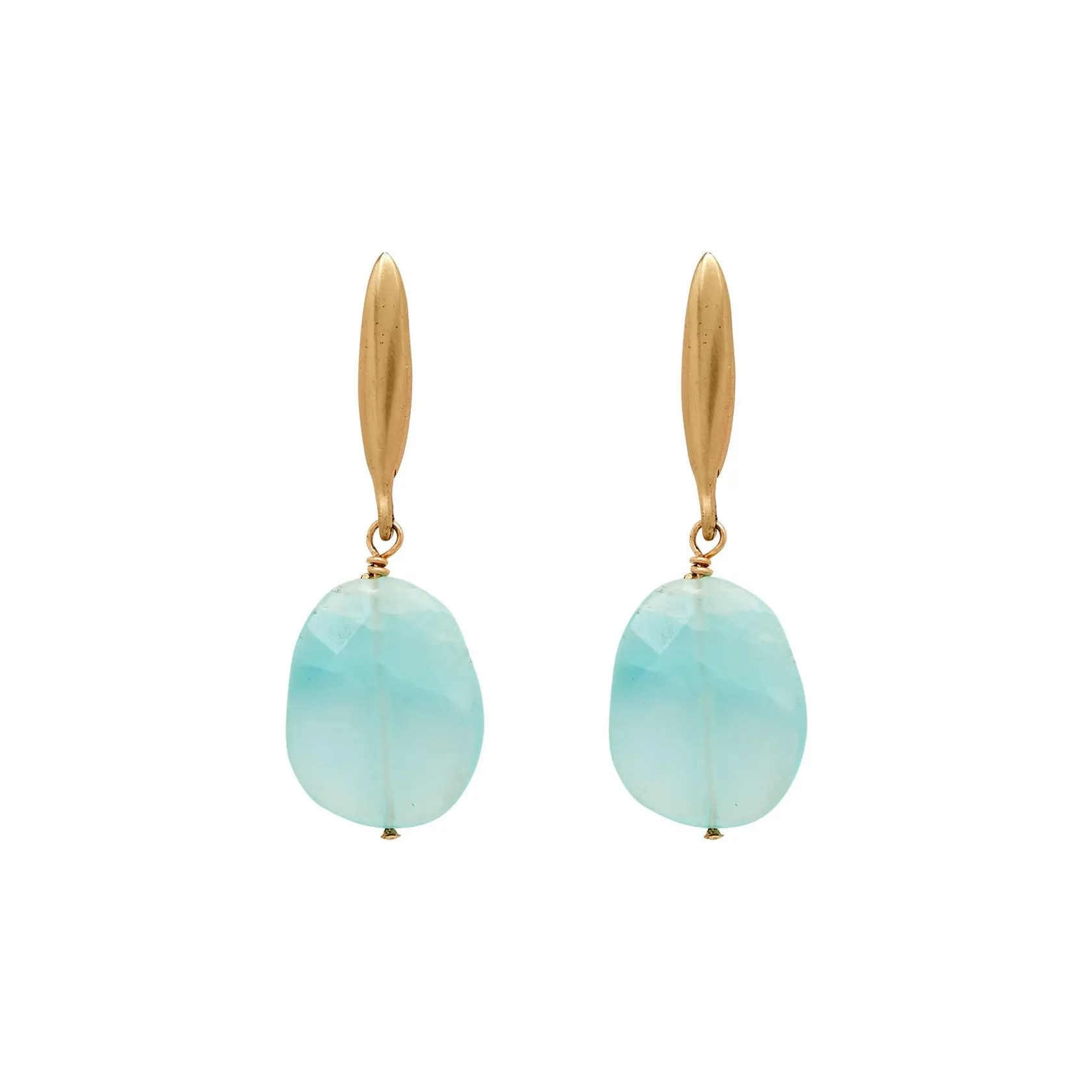 Grain Bronze Aqua Chalcedony Earring Glamorous Edge Everyday Feature