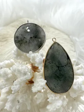 Labradorite Teardrop Pendant with Wrapped Gold Bezel Or Round with Silver Natural Stone Variety  Color Stone Pendant Fast Ship Lovely Design