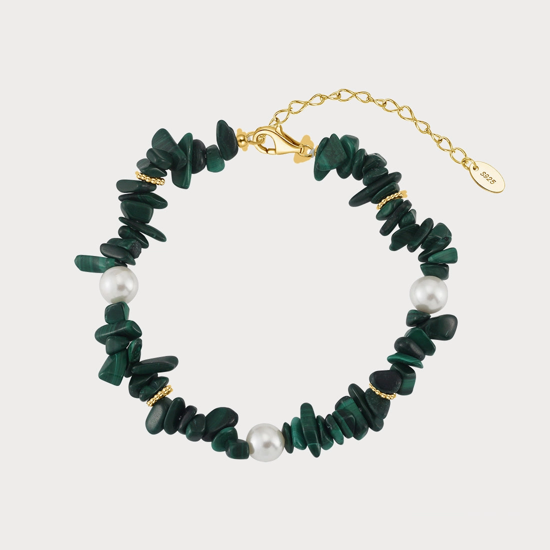 Malachite Pearl Bracelet Glow Layer