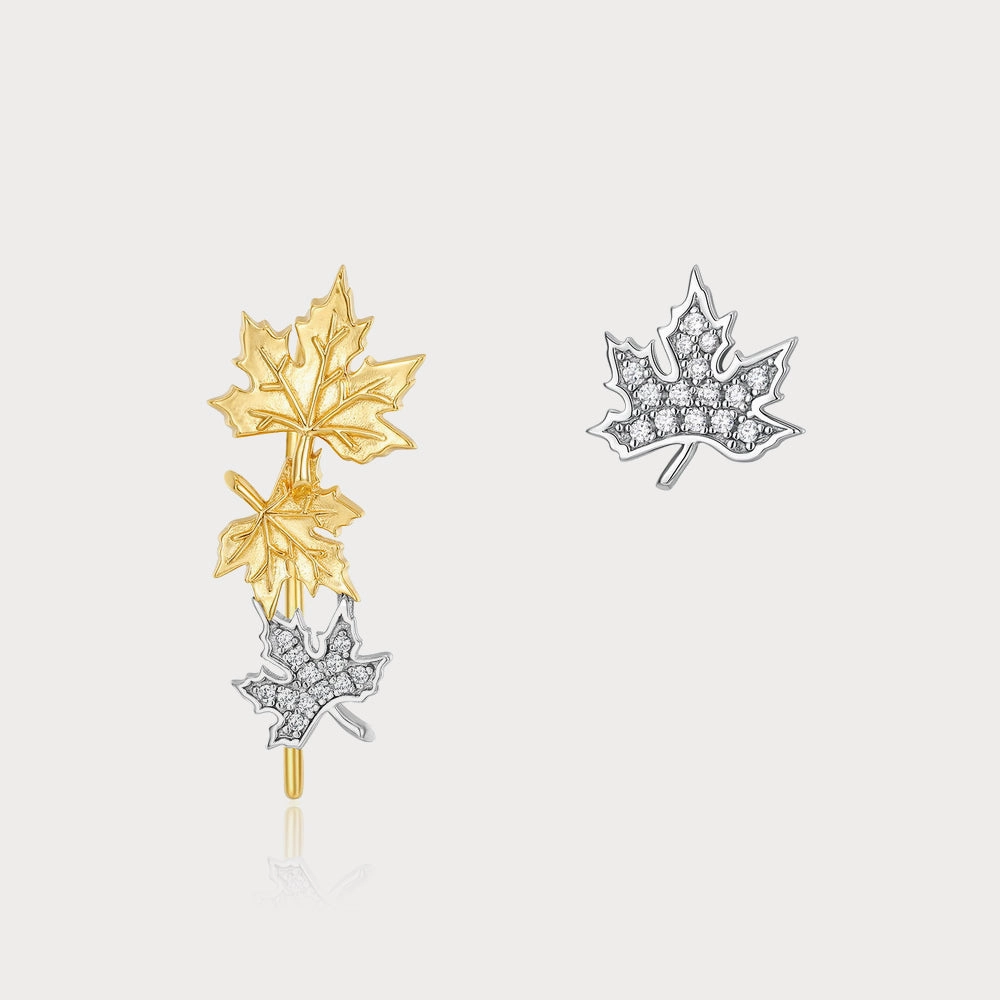 Evergreen style Sun Kissed Maple Leaves Earrings