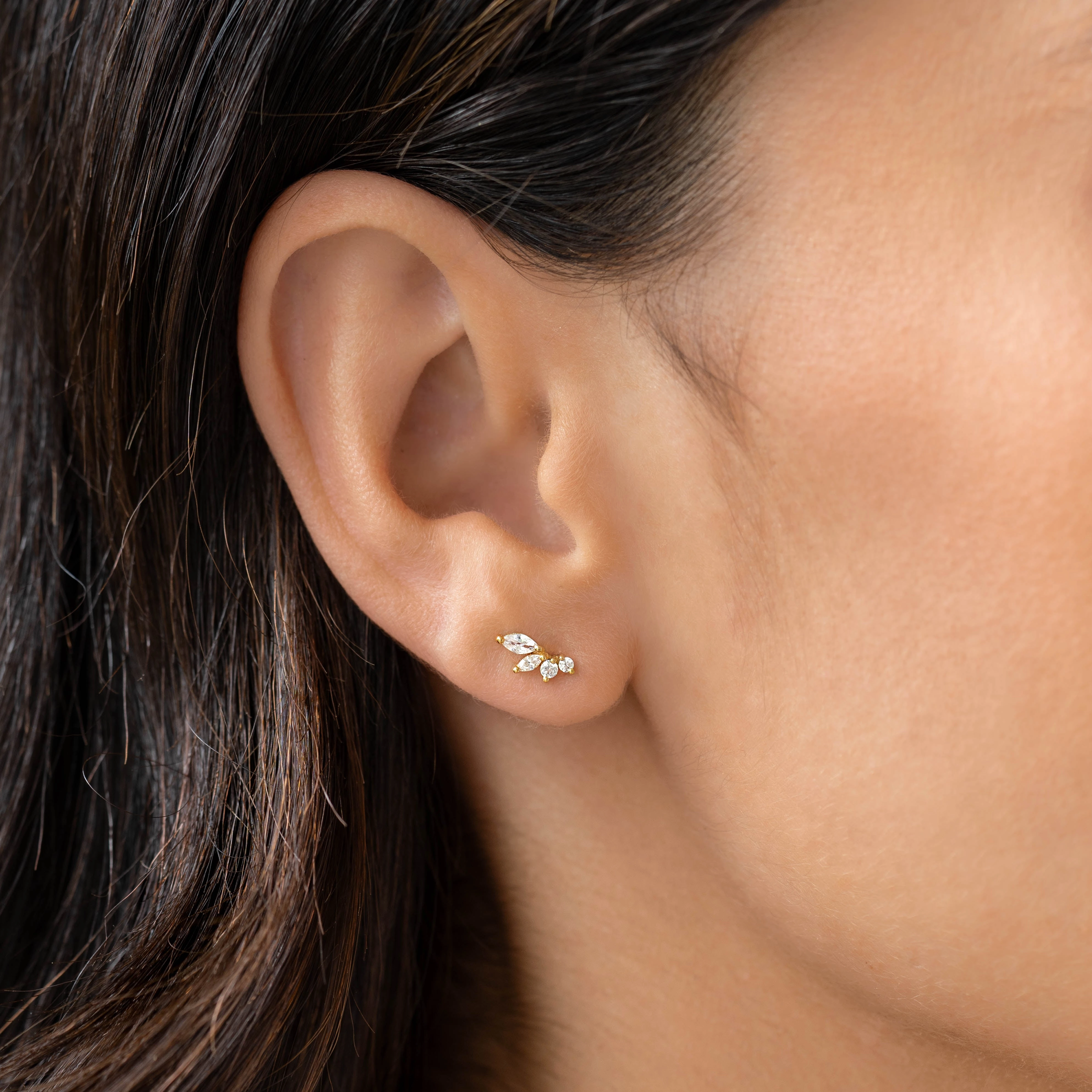 Red Tone Model Fit Marquise Wing Earrings - Ava