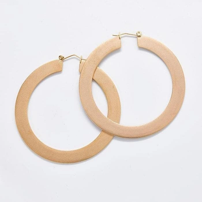 Matte Large Gold Hoop Earrings Sweet Detail Vibrant Shine