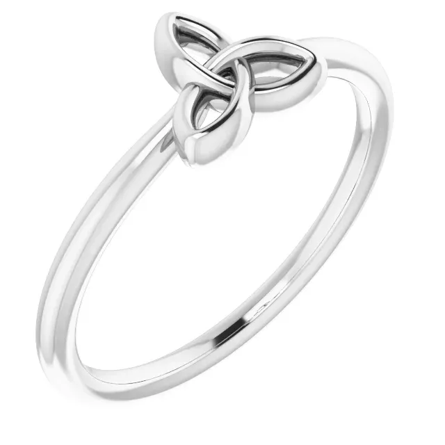 14K White Stackable Celtic-Inspired Trinity Ring prom night Casual accessory