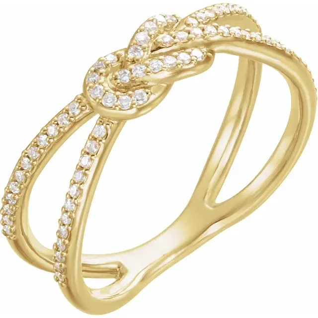 Graceful Accent 14K Yellow 1/5 CTW Diamond Knot Ring