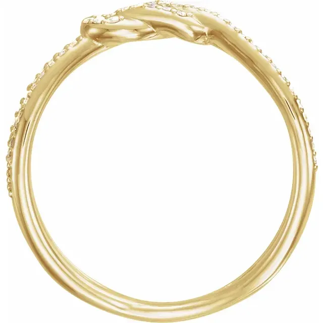 14K Yellow 1/5 CTW Diamond Knot Ring Refined Simplicity Functional Look