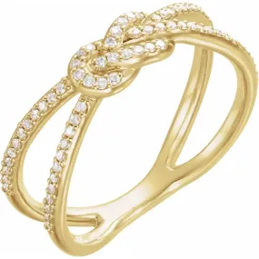 Graceful Accent 14K Yellow 1/5 CTW Diamond Knot Ring