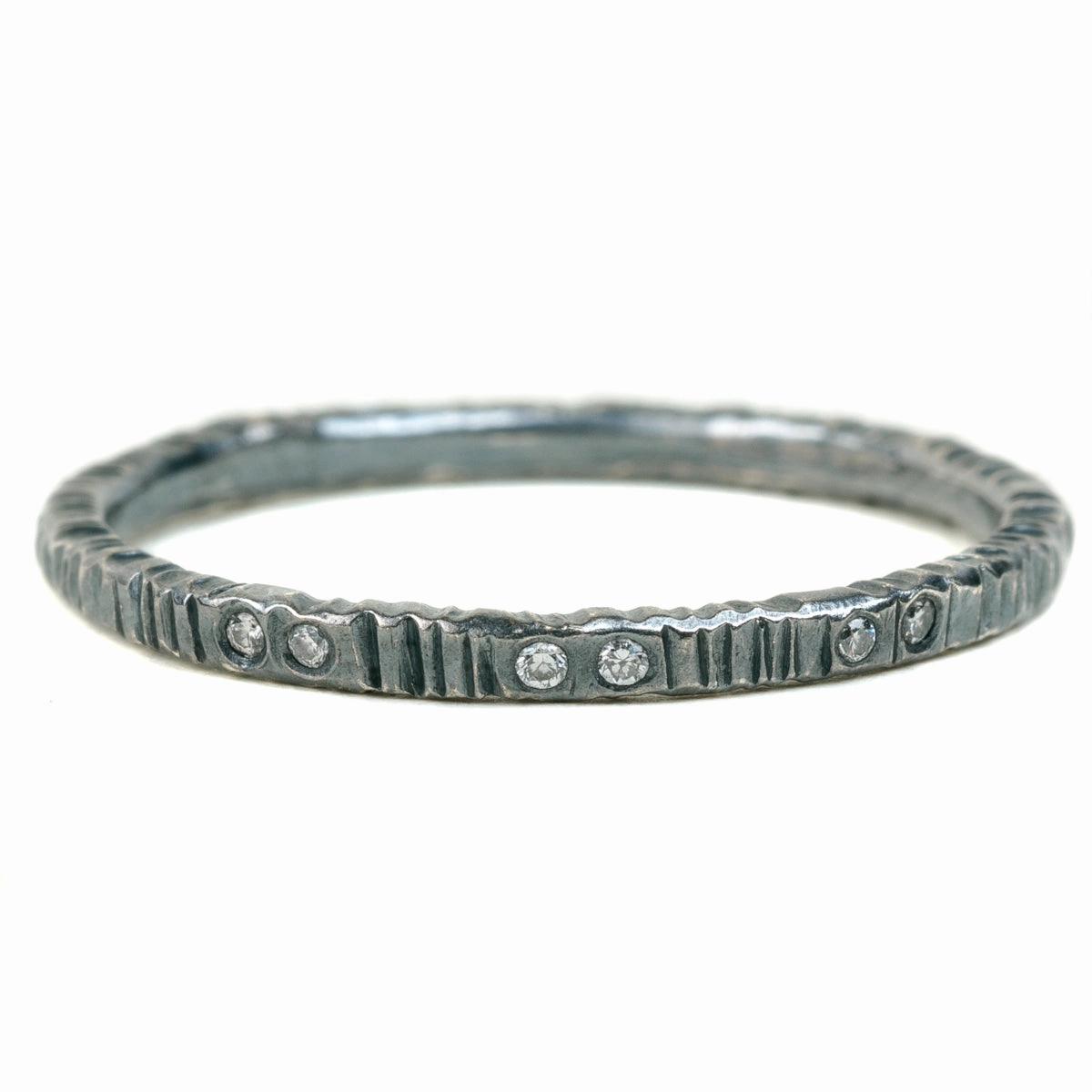 Aspen Stackers  - Oxidized Silver   Reclaimed Diamonds Sophisticated Glow Sophisticated Jewelry Design