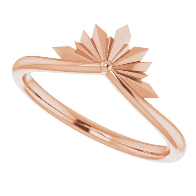 14K Rose Starburst Ring Budget Style
