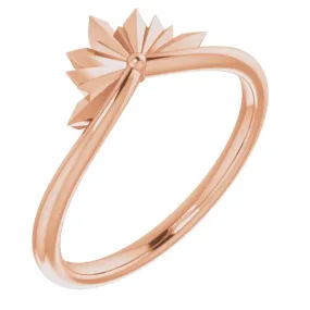 14K Rose Starburst Ring Exquisite Ornament Dramatic Gift