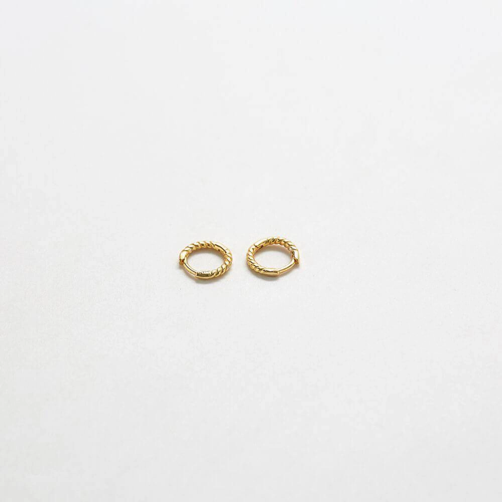 Mini Gold Rope Twist Huggies Distinctive Layer Fresh Accent