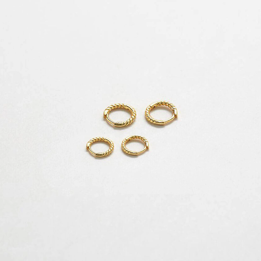 Mini Gold Rope Twist Huggies Fashion Touch