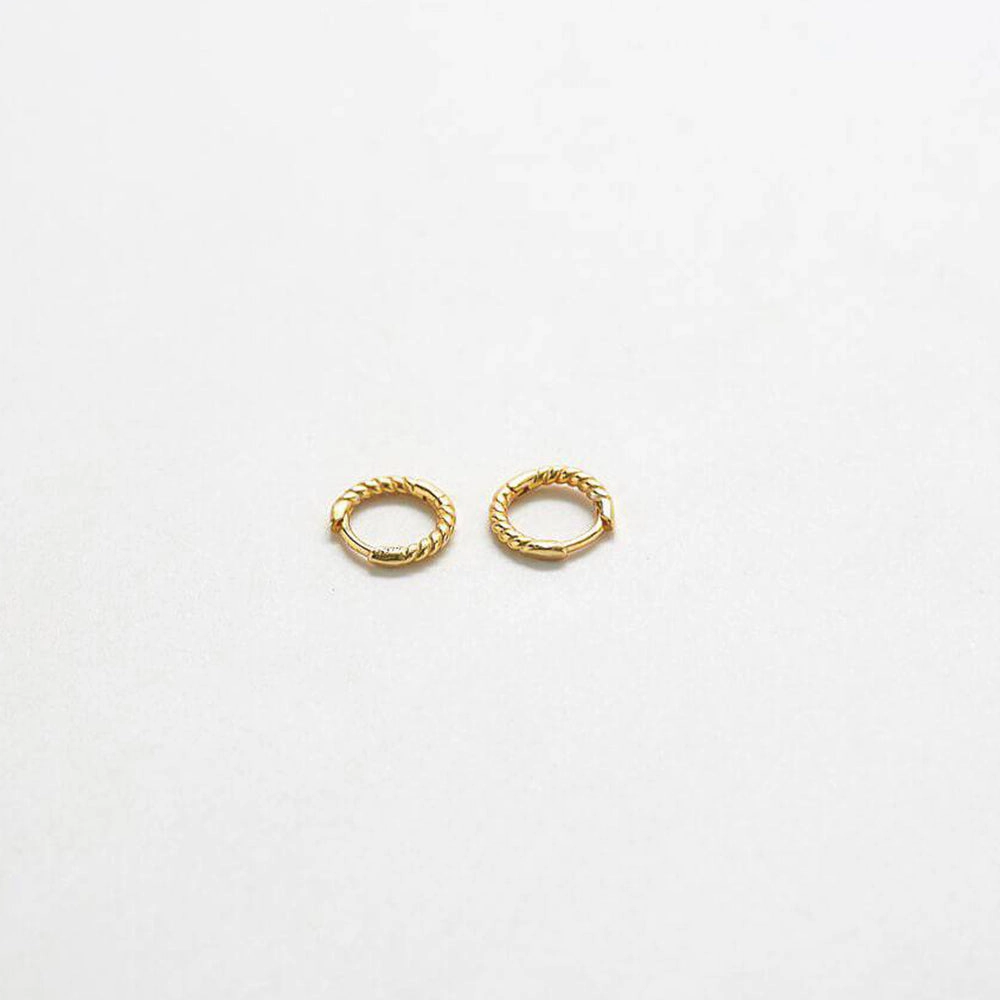 Mini Gold Rope Twist Huggies Office Wear Model Mood