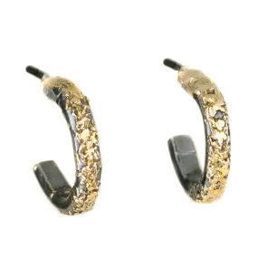 Miniest Hoop Earrings - 18k Gold, 22k Gold Dusted, Oxidized Silver Event Look