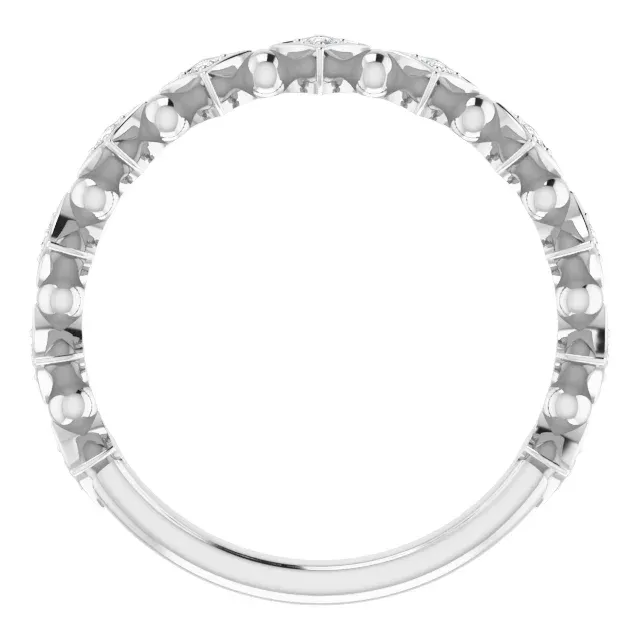 Timeless Adornment Artistic Jewelry 14K White 1/10 CTW Diamond Stackable Ring