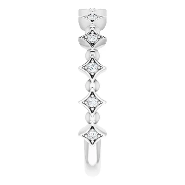 Glamorous Article 14K White 1/10 CTW Diamond Stackable Ring