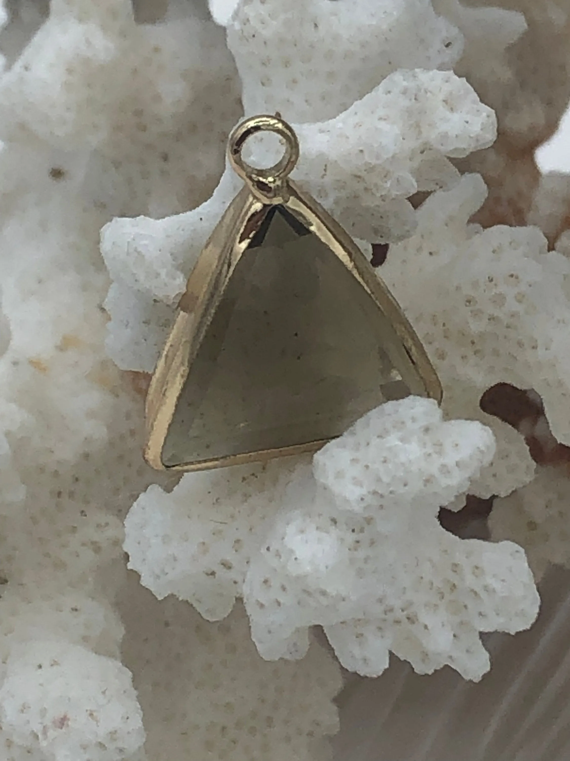 Refined Piece Crystal Gold Soldered Pendants and charms. Triangle Gold Pendant Soldered Charms 4 Colors Fast Ship