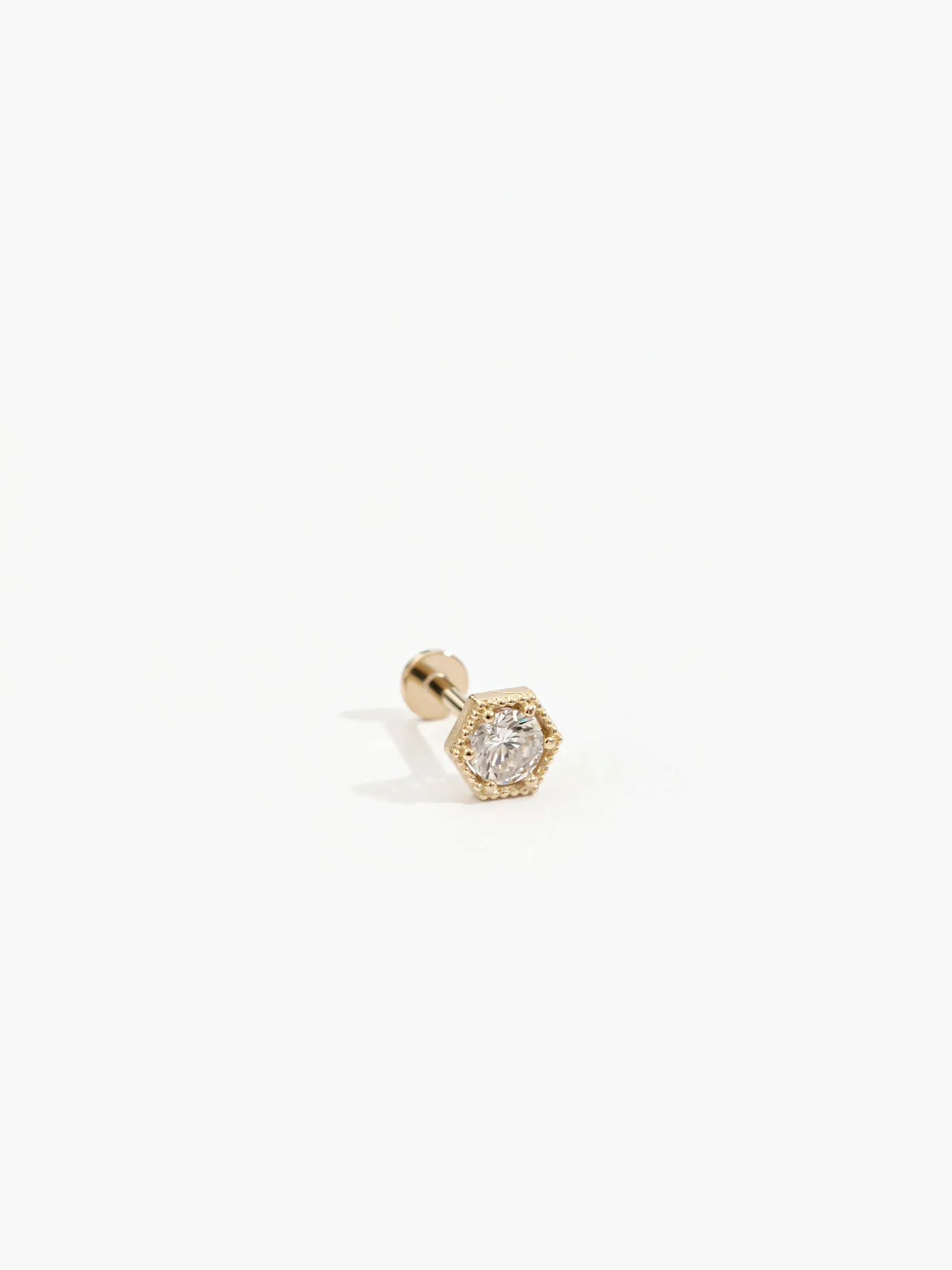 Hexagon flat back stud Vintage Accent