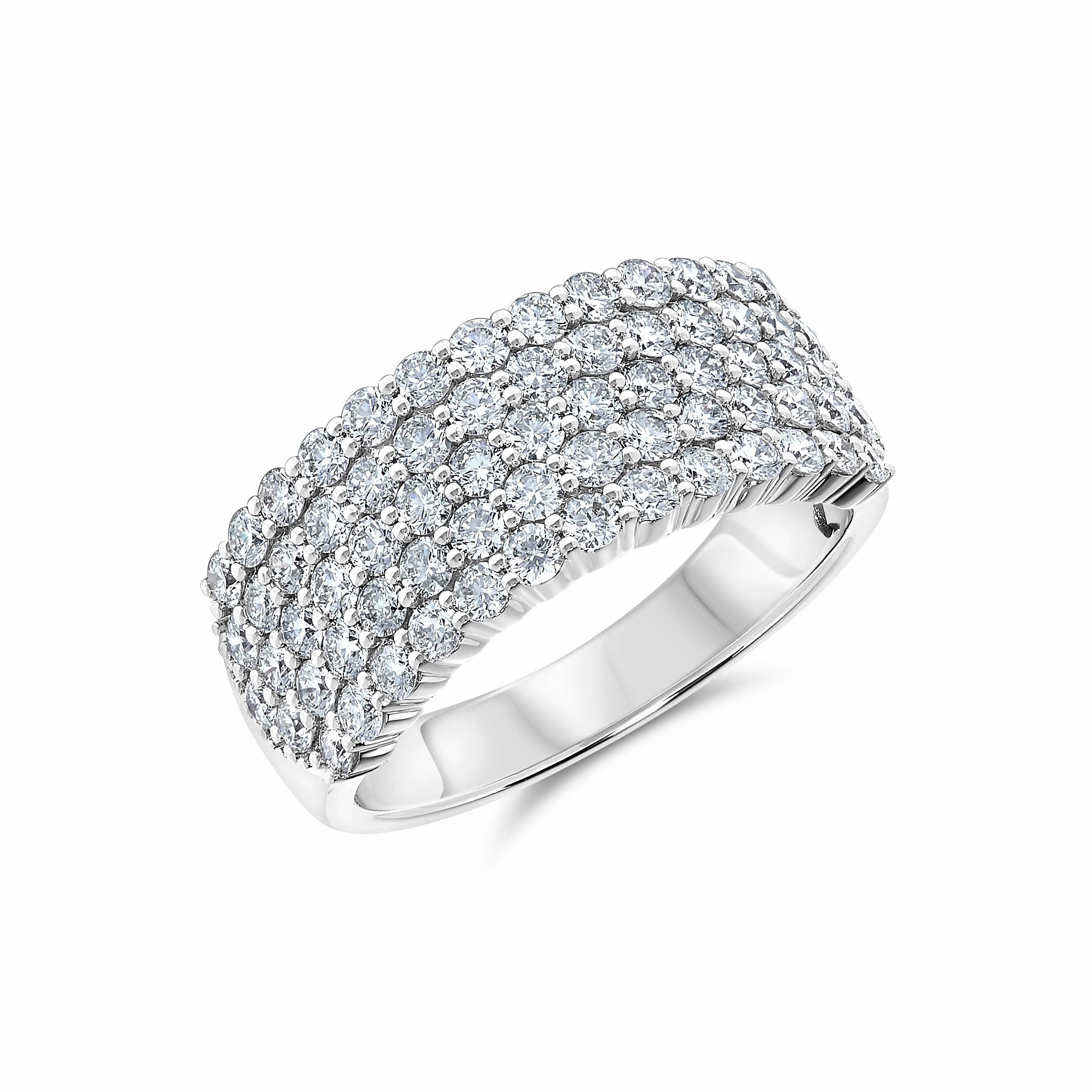 Bremer Jewelry Round Diamond Fashion Ring in 14K White Gold (1.75ctw) Global Sizing