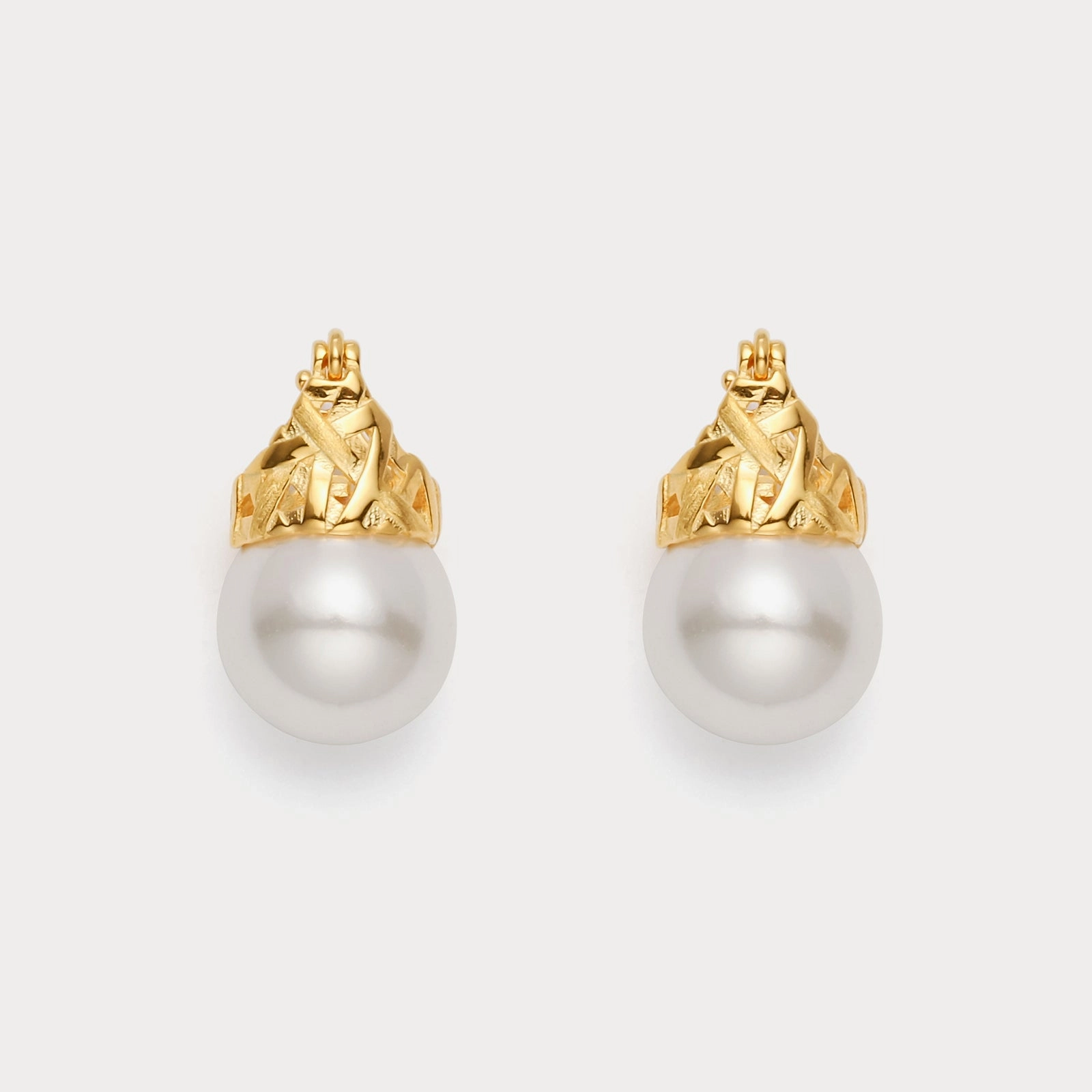 Gold Pearl Earrings Impeccable Detail
