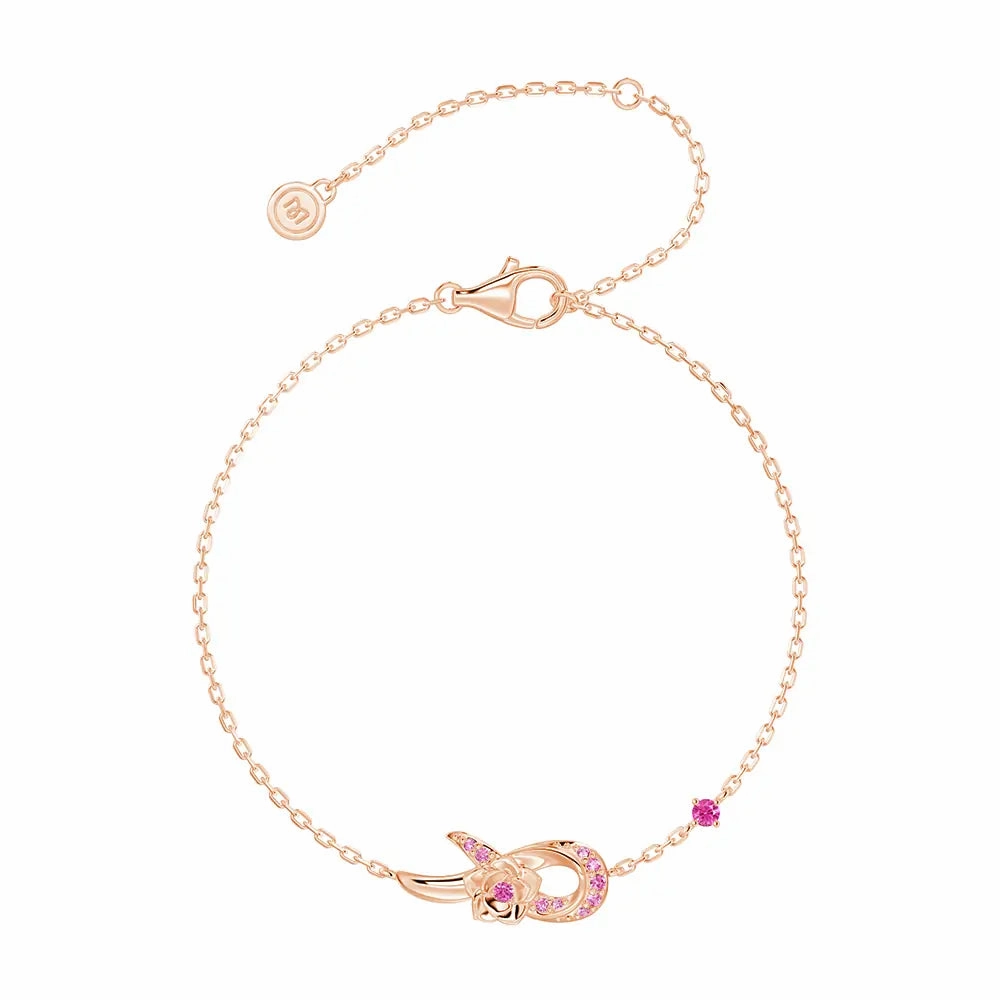 Polished Spark "Blossom Of Hope" Pink Ribbon Breast Cancer Awareness Bracelet