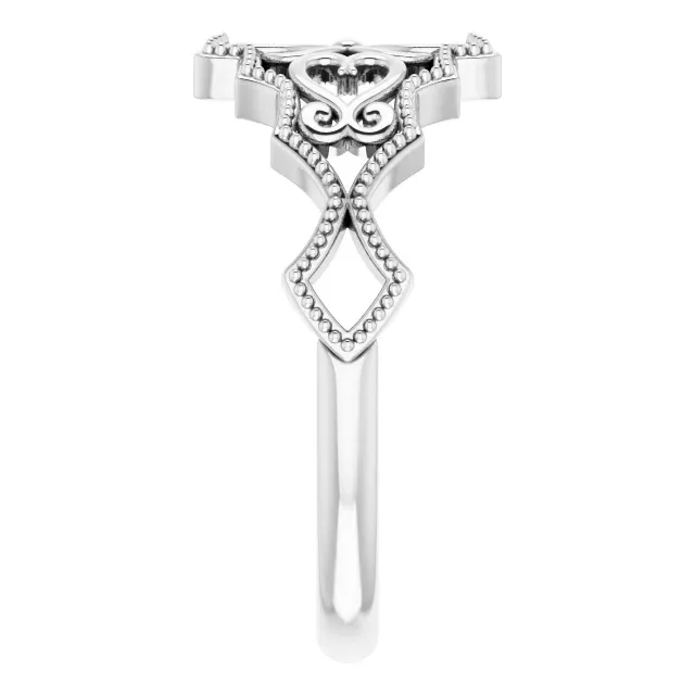 Artistic Decoration Platinum Vintage-Inspired Ring