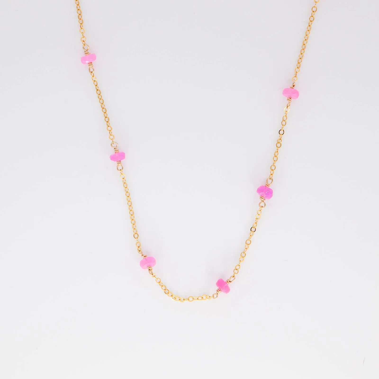Pink Opal Classic Necklace Nuptial Jewelry