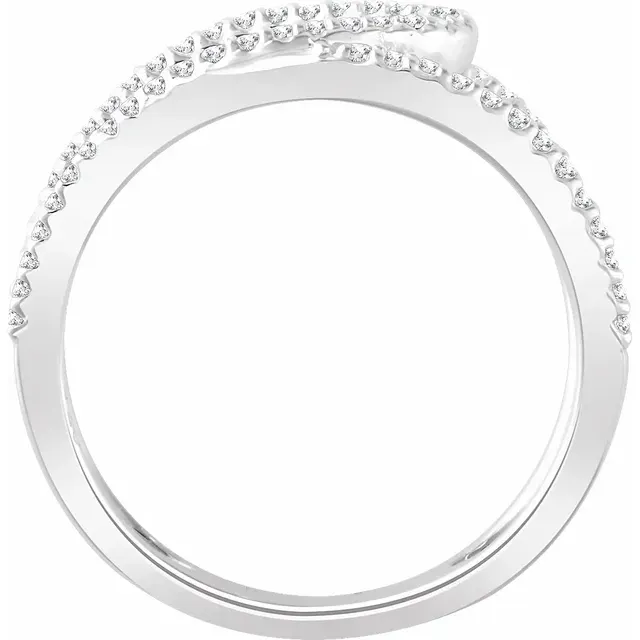 Elegant Addition Sparkling Gift 14K White 1/3 CTW Diamond Negative Space Ring