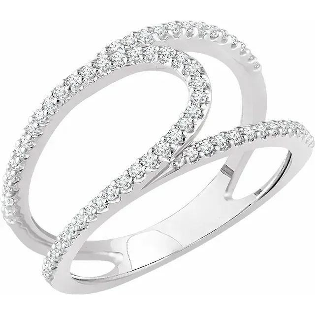 Mass produced 14K White 1/3 CTW Diamond Negative Space Ring