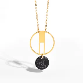 Chic Night Juno - Round Necklace with Black Howlite