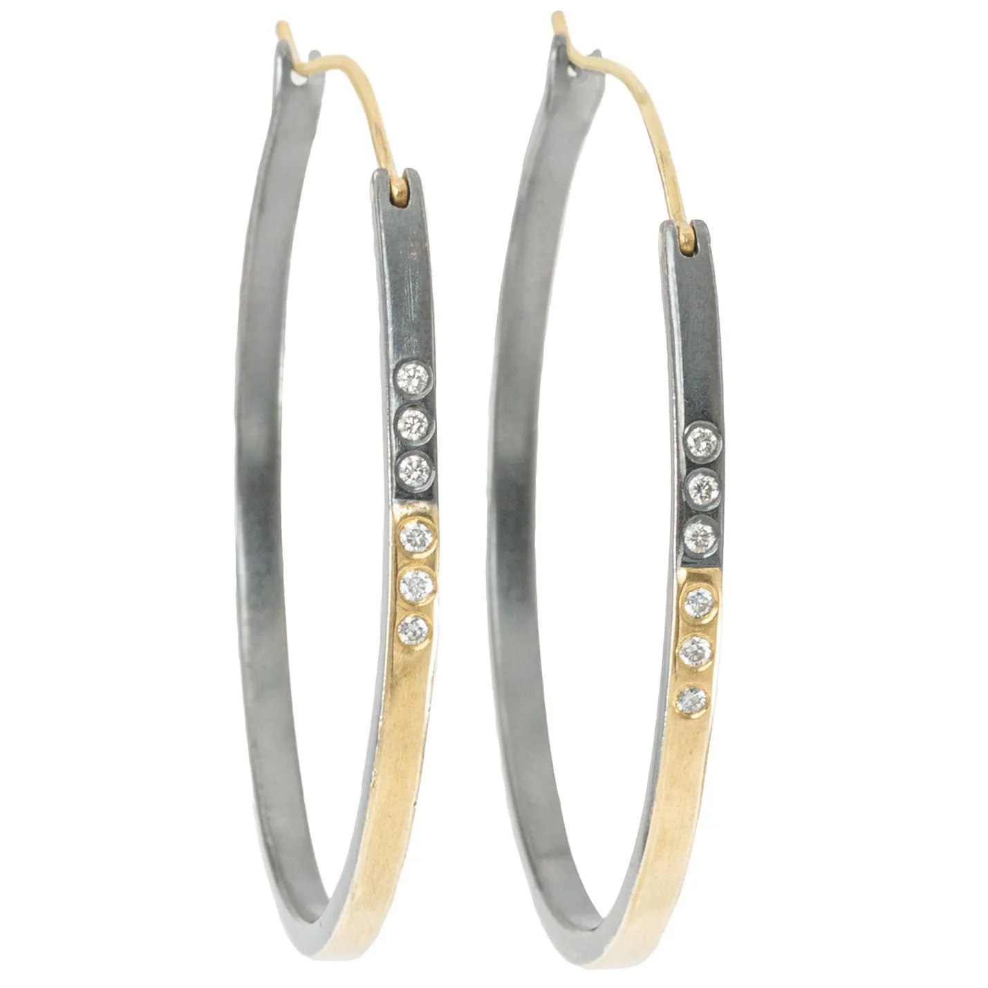 Hoop Dream Earrings 2.0 - Medium - 18k Gold   Reclaimed Diamonds Enchanted Detail Soft Glimmer