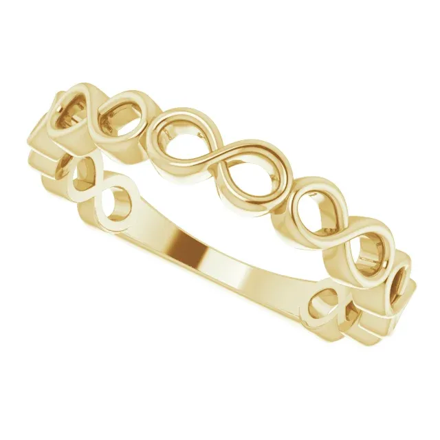 Wonderful Design Local Craft 14K Yellow Infinity Stackable Ring