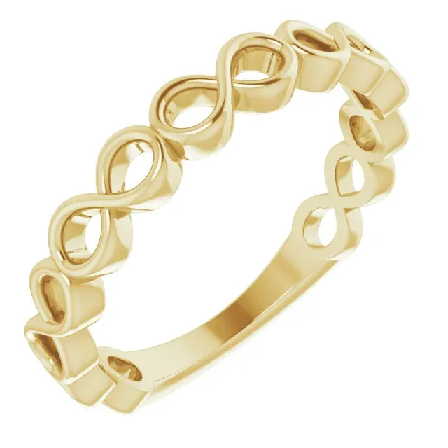 Graceful Simplicity 14K Yellow Infinity Stackable Ring